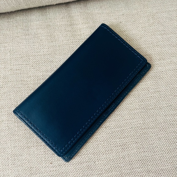 Coach Bags Coach Leather Checkbook Cover Navy Blue Poshmark